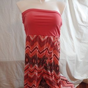 Strapless mid size maxi dress